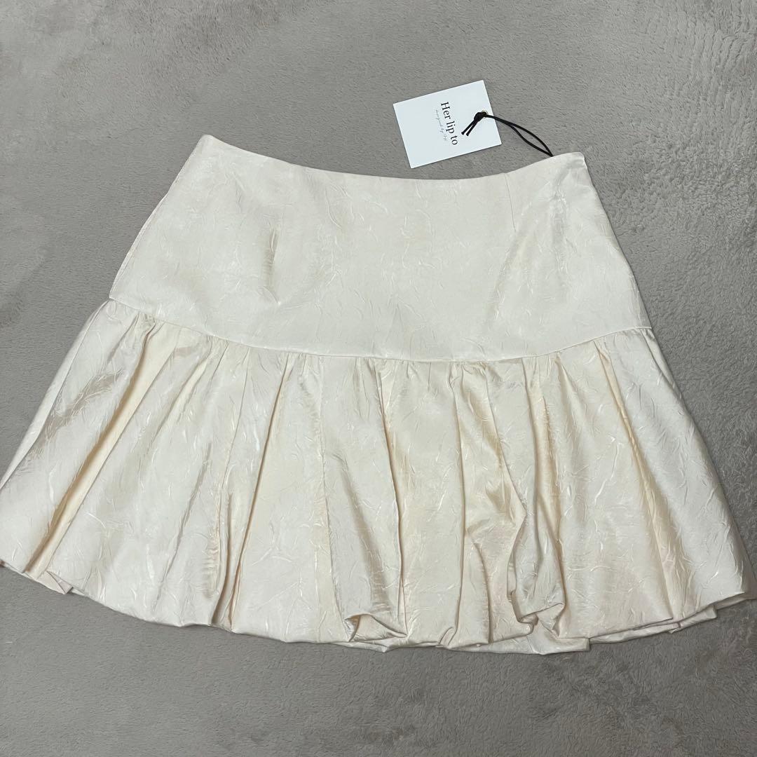 herlipto Bubble Mini Skirt ecru Mサイズ