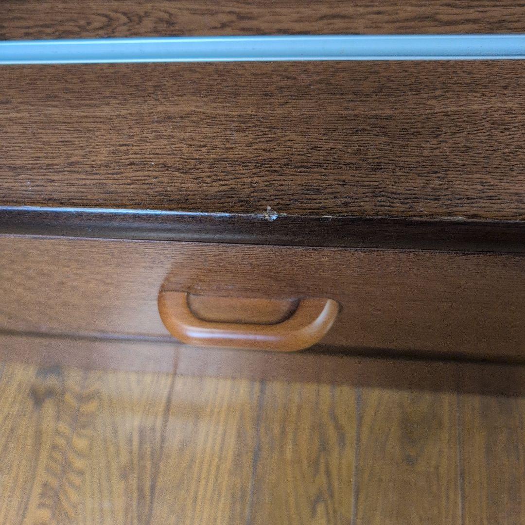 ブラウンスライド式本棚 引き出し付き 収納力抜群　大容量