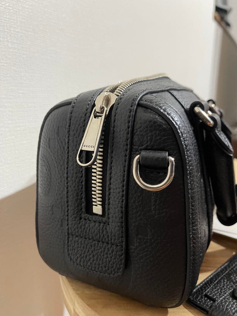 【本日限りセール】GUCCI ブラックレザージャンボGGミニダッフルバッグ