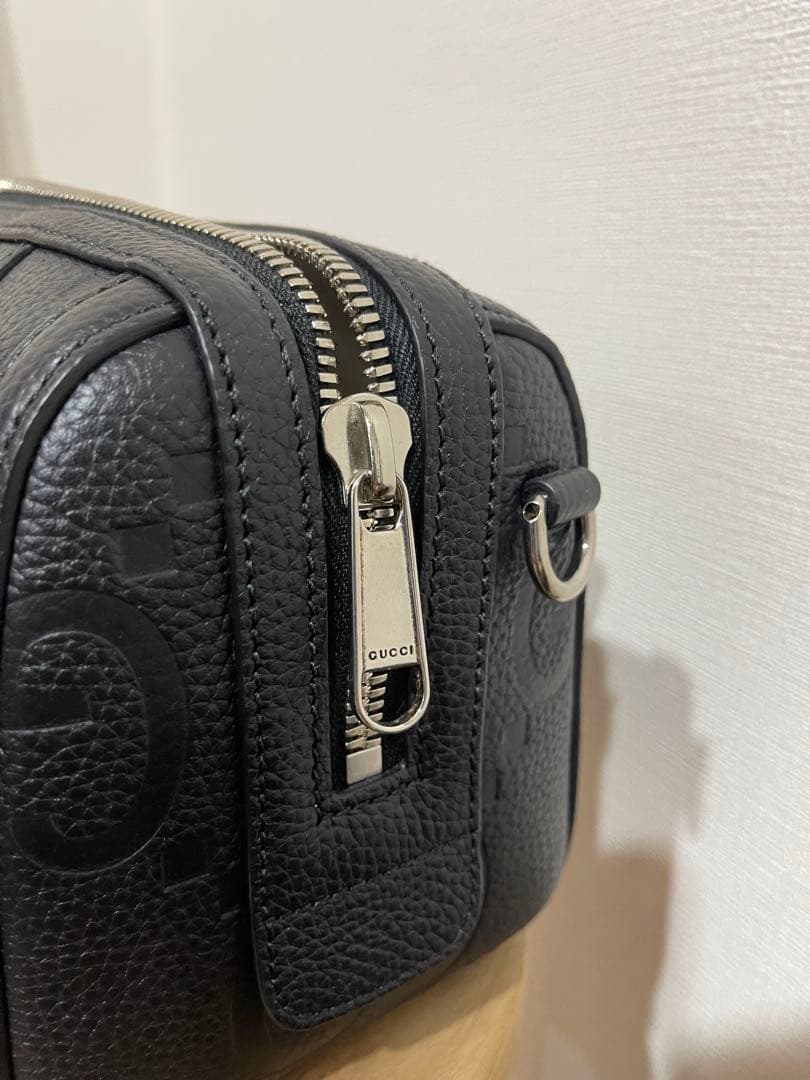 【本日限りセール】GUCCI ブラックレザージャンボGGミニダッフルバッグ