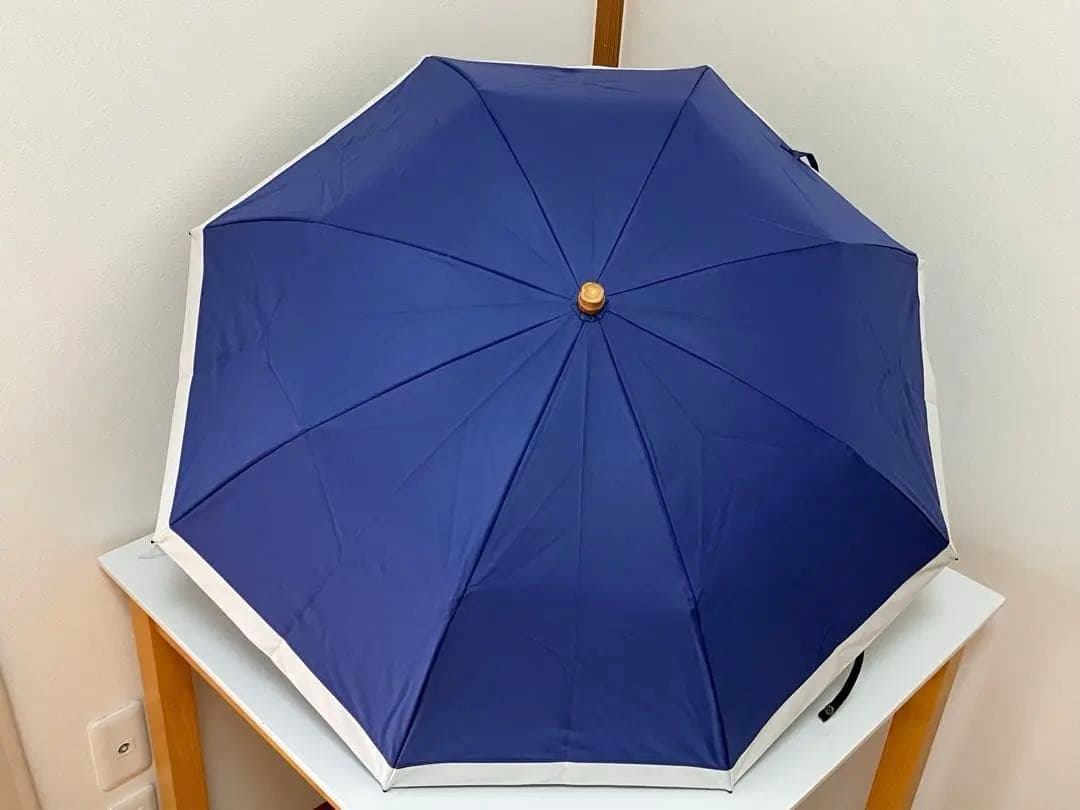 サンバリア100 折りたたみ日傘　ネイビー 晴雨兼用