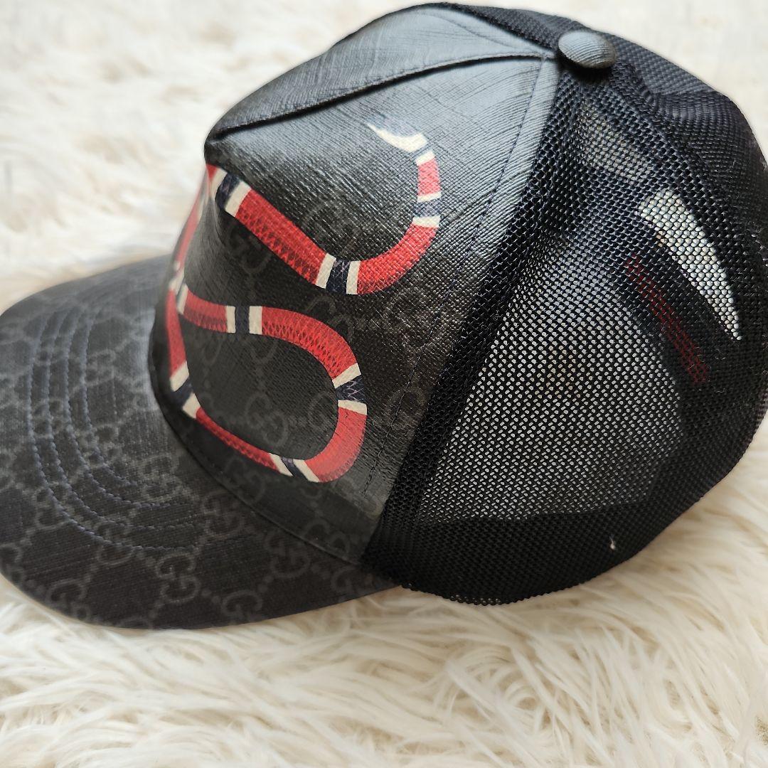 【未使用級】グッチ　GUCCI スネークモチーフ ブラックキャップ