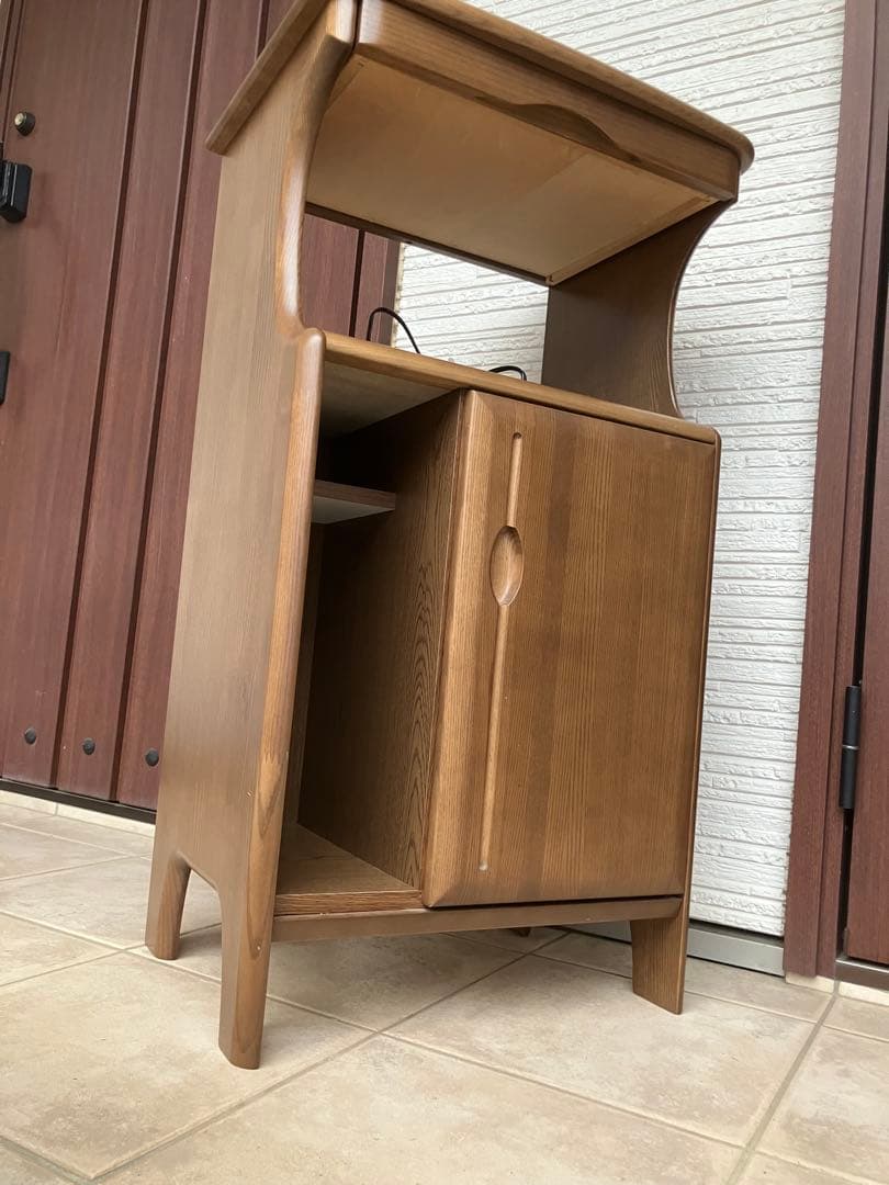 カリモク ◉Karimoku 電話台 引き出し・扉付き収納 コンセント付き