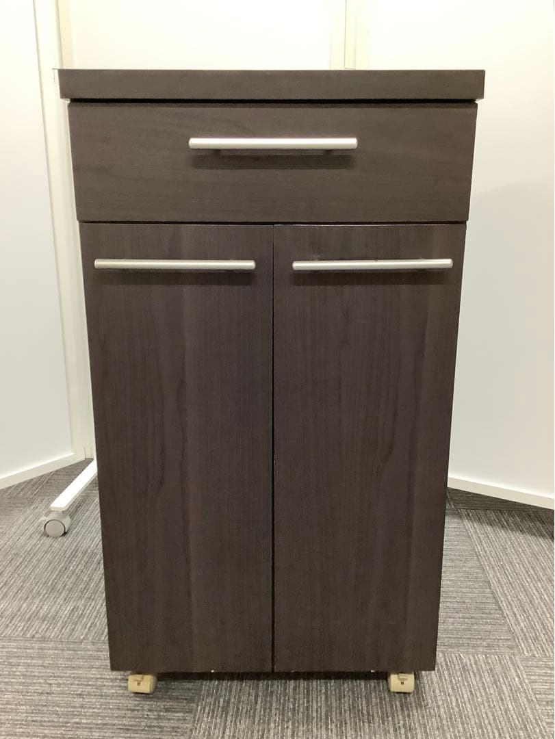 2分別可能なゴミ箱 ペールボックス 木目調 ダストボックス キャスター付き