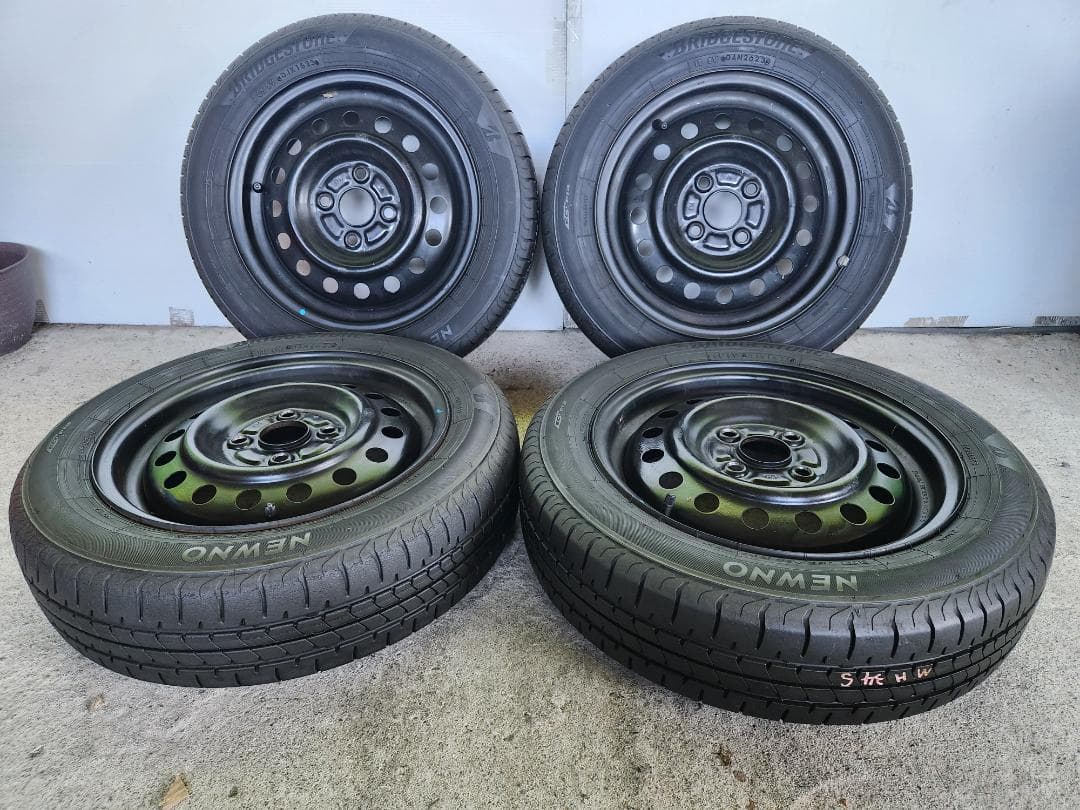 送料込☆2023 ブリヂストン タイヤホイールセット155/65R14☆4本