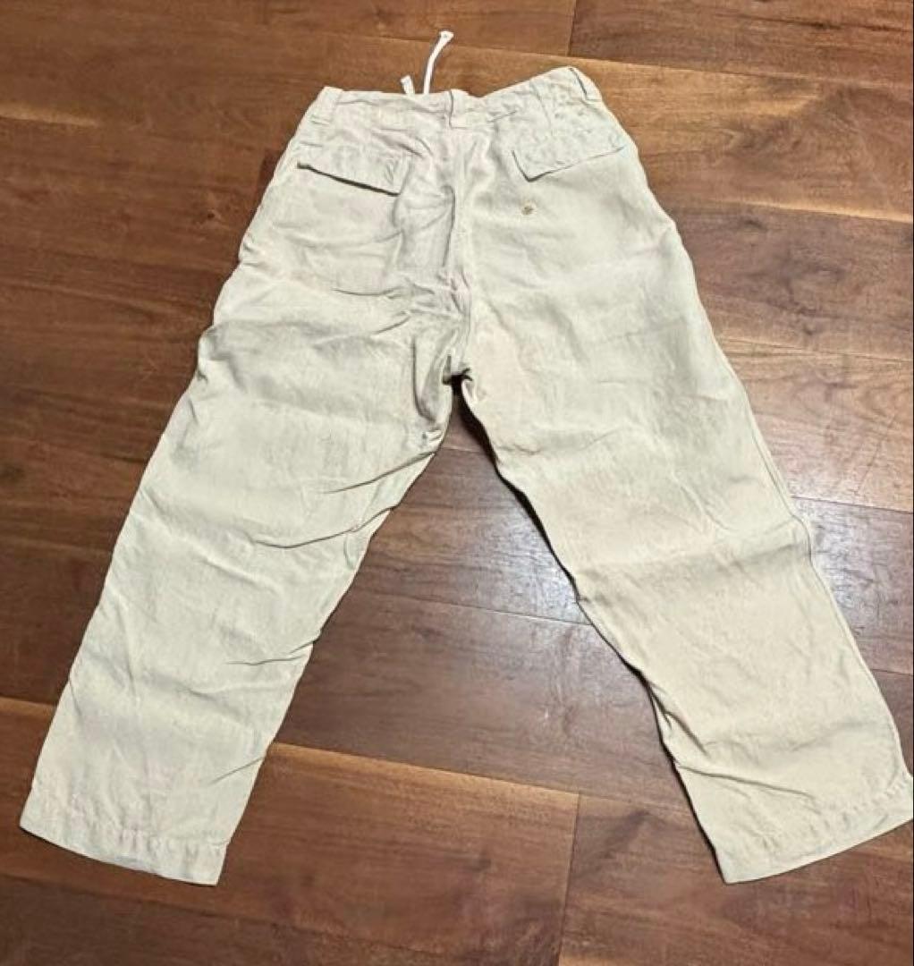 美品　45R レディース　麻ワイドパンツ