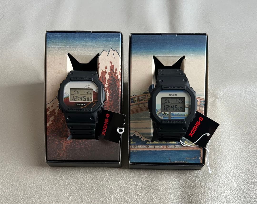 G-SHOCK 葛飾北斎 富嶽三十六景 山下白雨 深川万年橋下セット CASIO