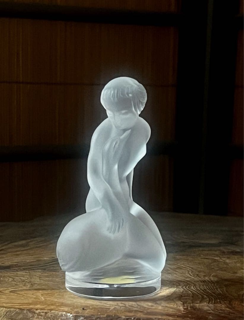 OLD LALIQUE フロストクリスタル女性像と白鳥