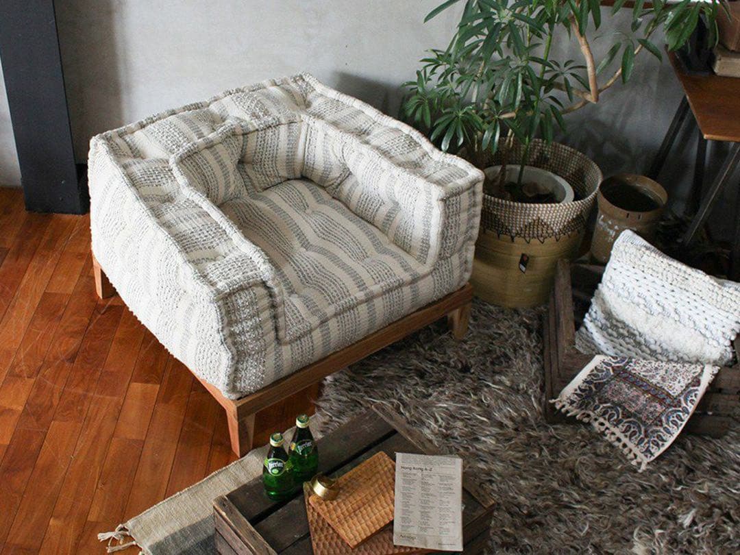 adepeche/アデペシュ ブロックマルチ ソファ ユーアーム+ウッドベース