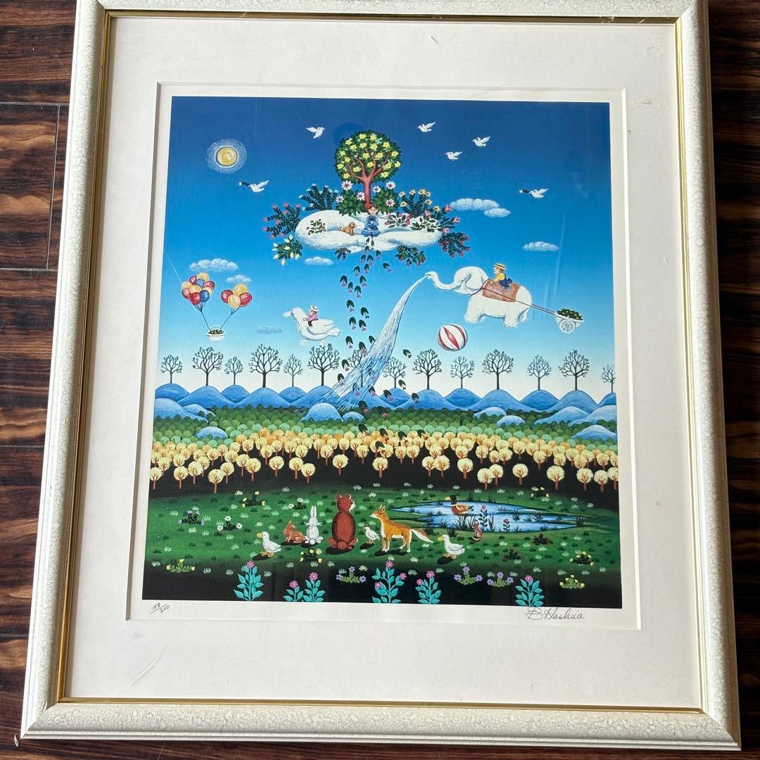 ビン・カシワ 花を咲かそう シルクスクリーン 200部限定 額装 C