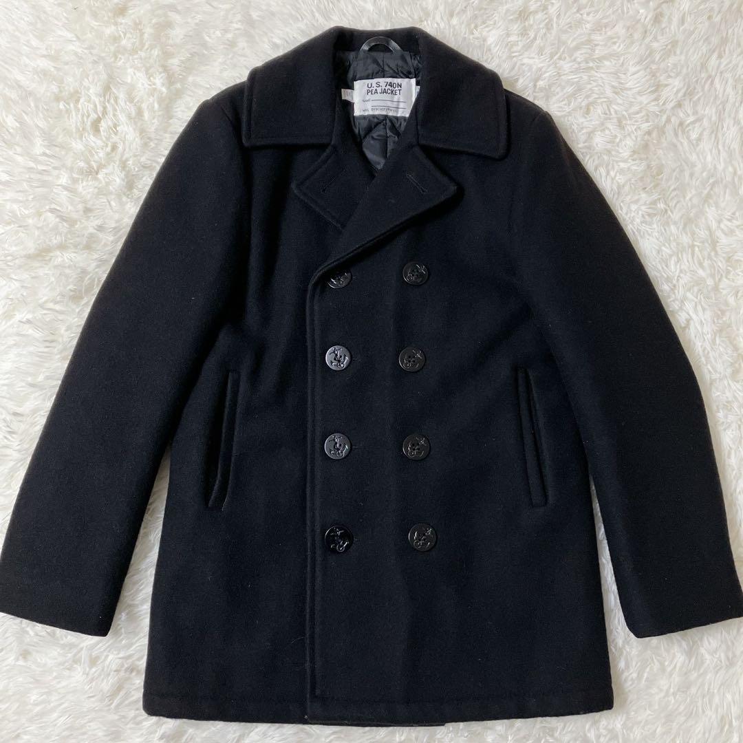美品✨ Schott ピーコート 740 裏地キルティング 黒 36 ショット