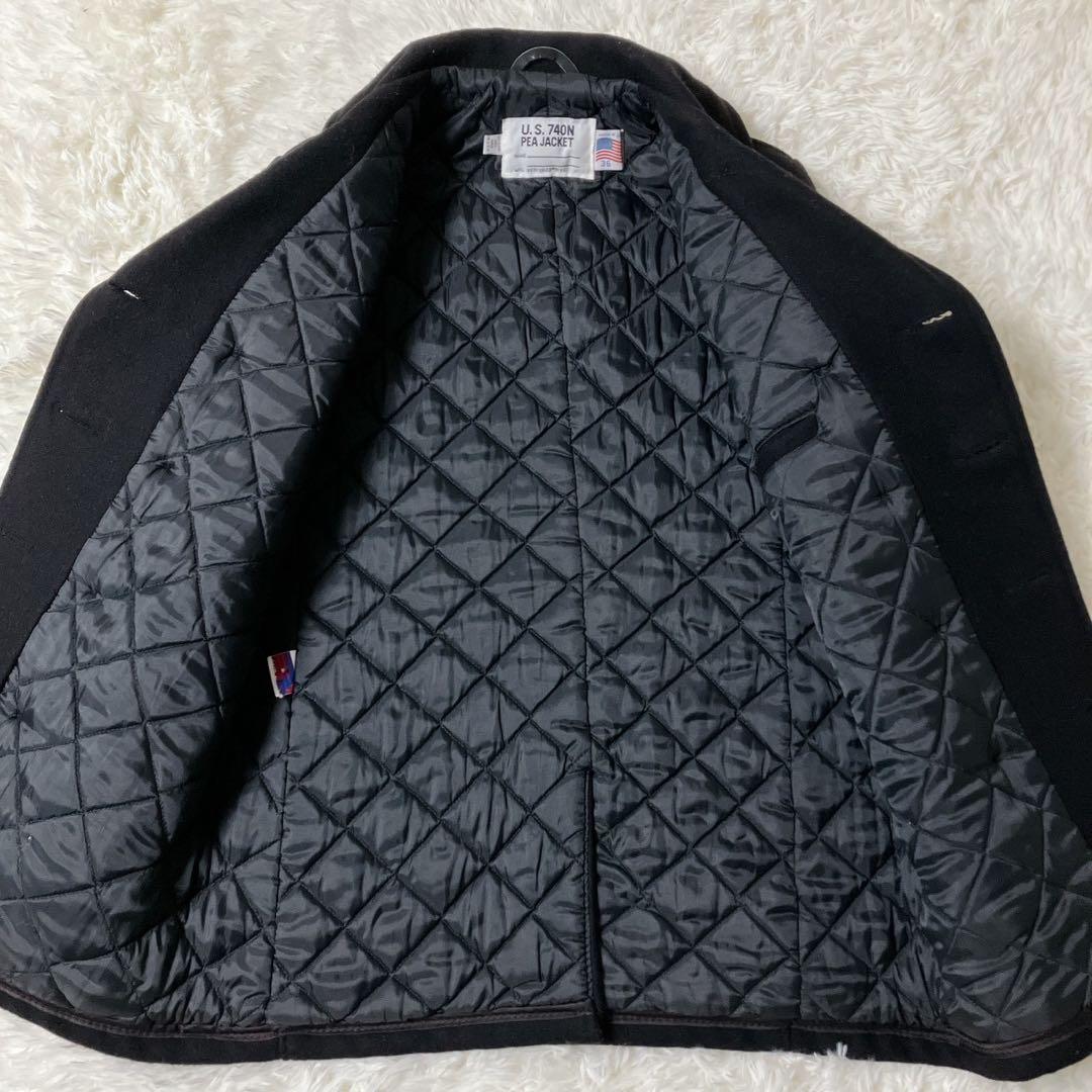 美品✨ Schott ピーコート 740 裏地キルティング 黒 36 ショット