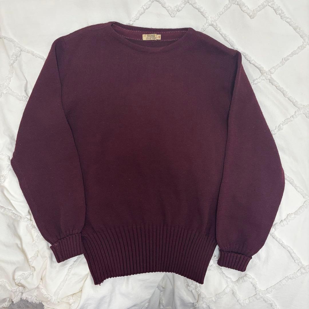 50s レタード セーター lettered sweater ボルドー レッド