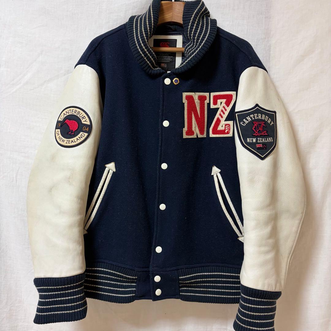 【CANTERBURY 】袖牛革スタジャン Lサイズ カンタベリー