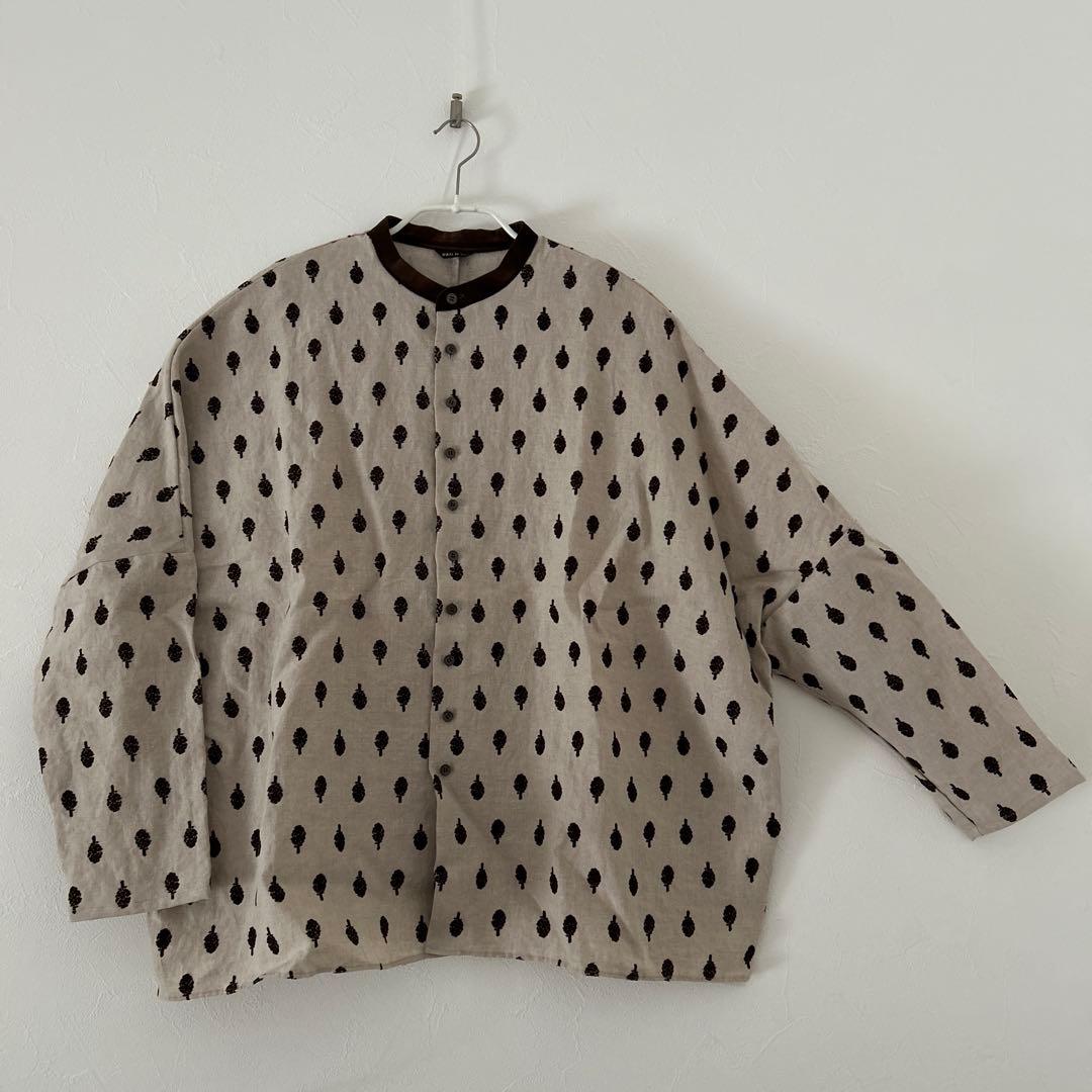 【新品】オールドマンズテーラー リネン アーティチョーク柄 バギーシャツ