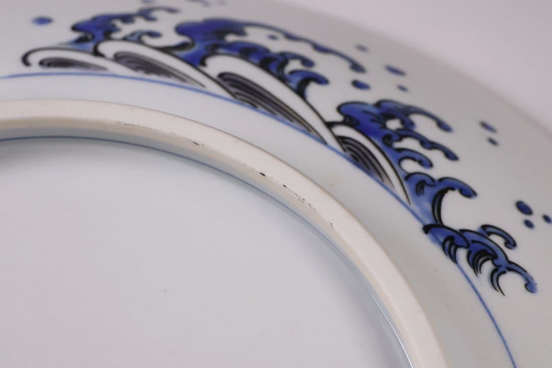 MA674】九谷焼 竹隆窯 北村隆 北前船 まとも図 飾皿 31cm 陶芸