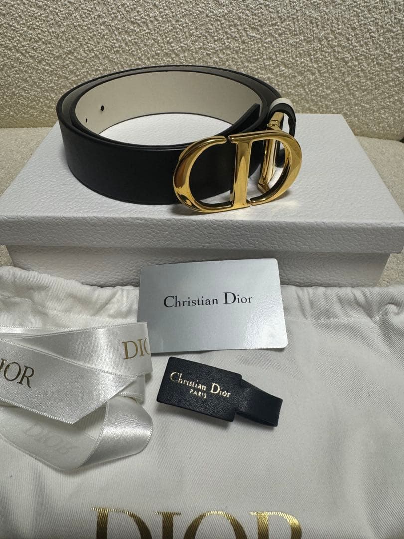 Christian Dior ゴールドCDロゴベルト リバーシブル