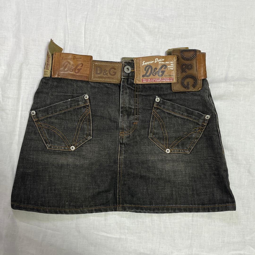 D&G デニムスカート Y2K 2000年代前半 ローライズ ミニ IT38