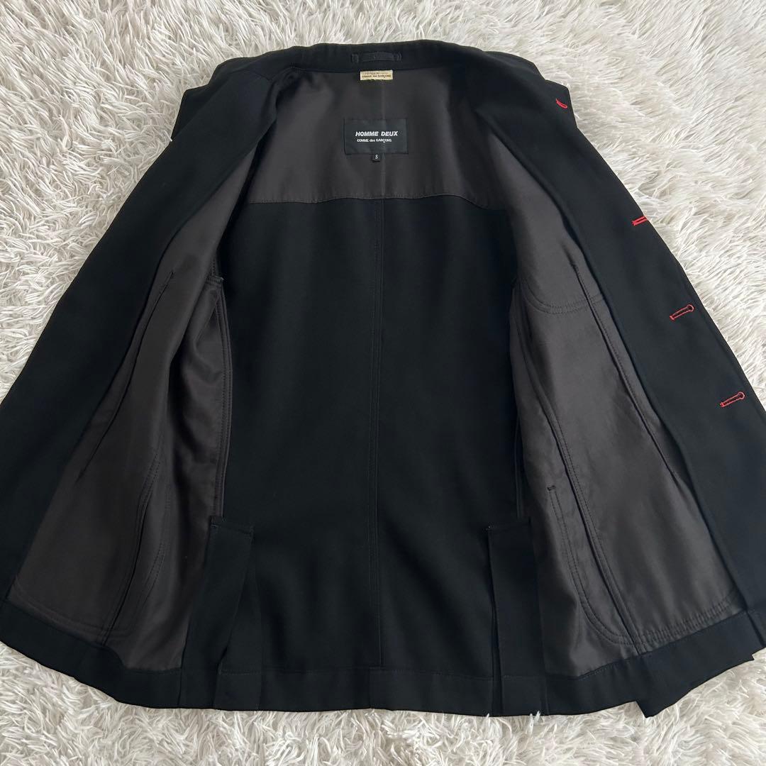 美品✨ Y2Kコムデギャルソンオムドゥ 縮絨テーラードジャケット スティッチ 黒