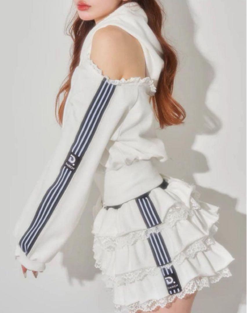 Darich スポーティラインフリルミニスカート ホワイト free-L