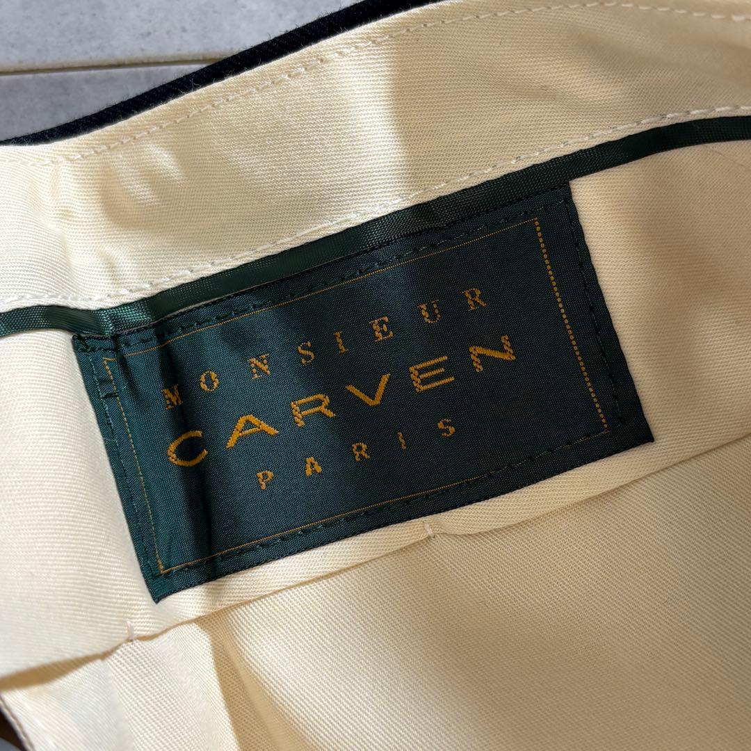 古着 90s CARVEN ワイドスラックス ブラック カシミヤ ウール パンツ