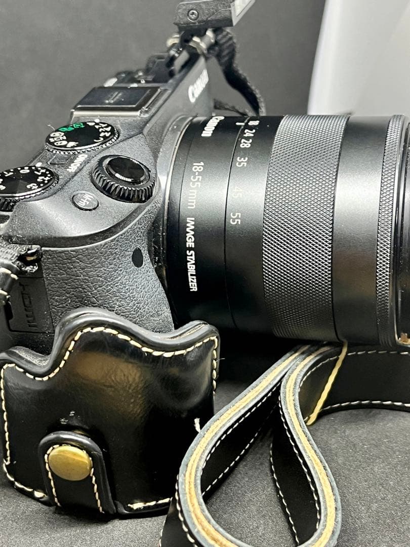 おしゃれレザーケース ストラップ【美品】キャノン EOS M3 キットレンズ