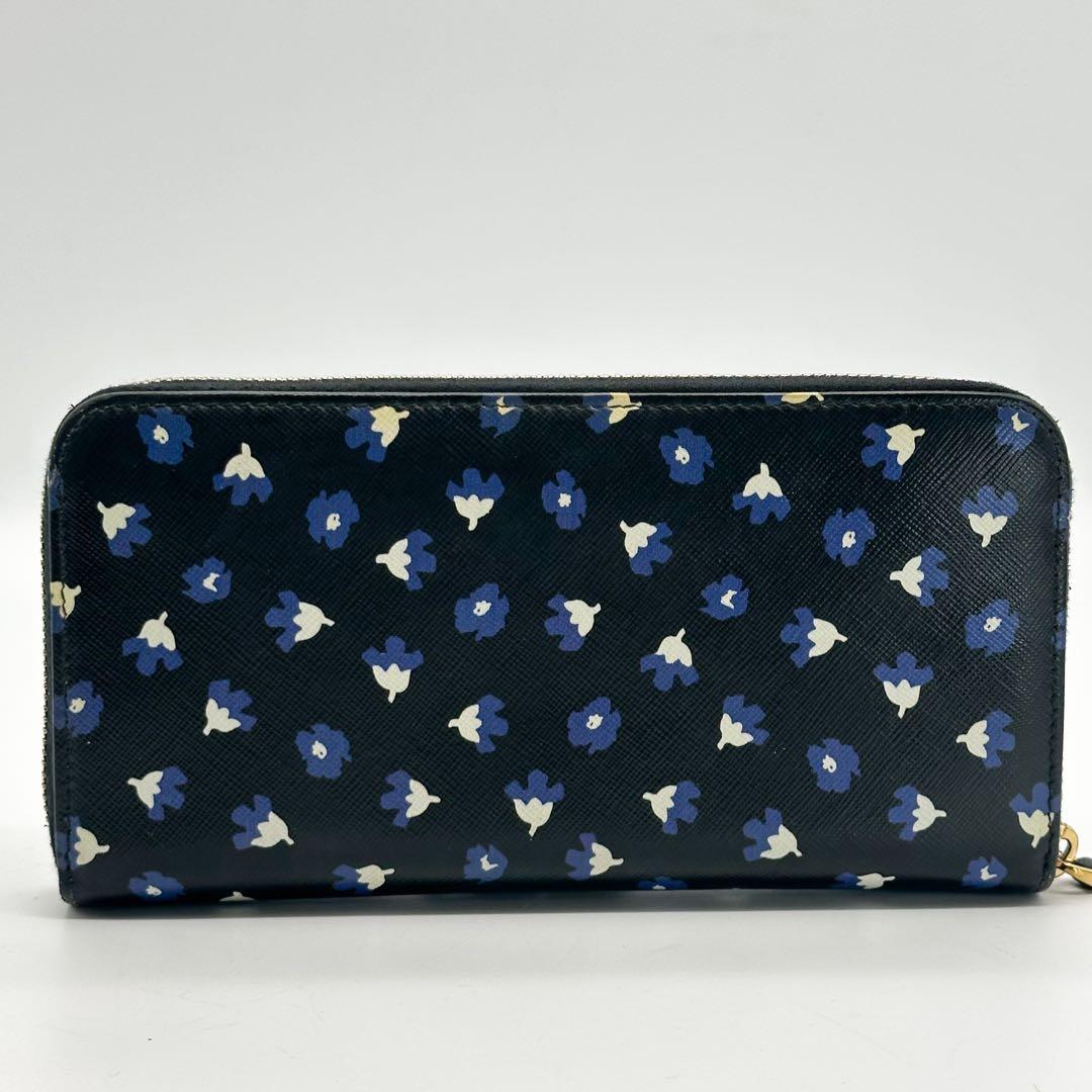 【限定品】プラダ サフィアーノ ラウンド フラワー 長財布 レザー ブラック