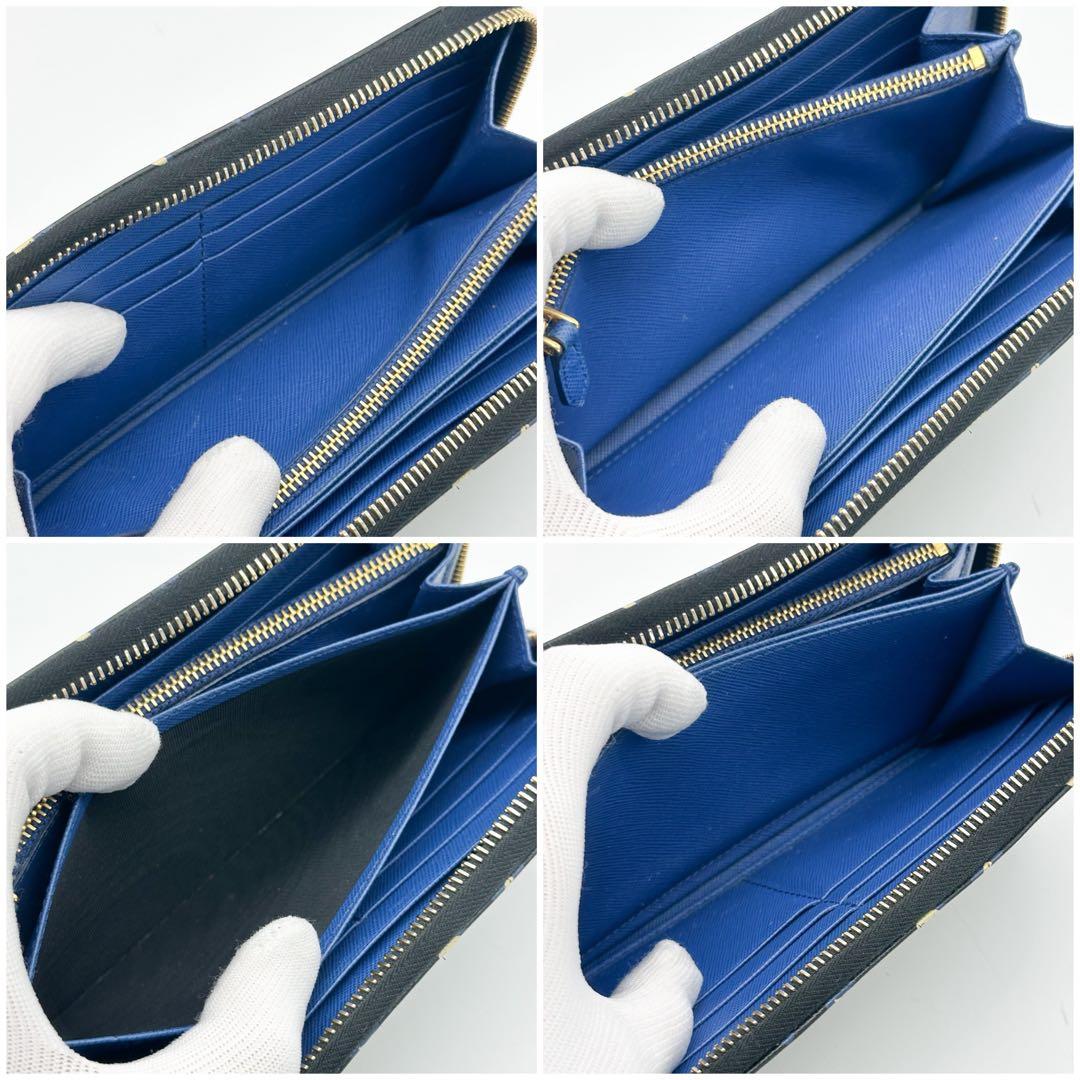 【限定品】プラダ サフィアーノ ラウンド フラワー 長財布 レザー ブラック