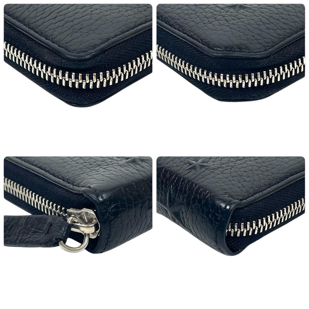 ジミーチュウ　長財布　スター　エンボス　オールブラック　ラウンドファスナー　極美