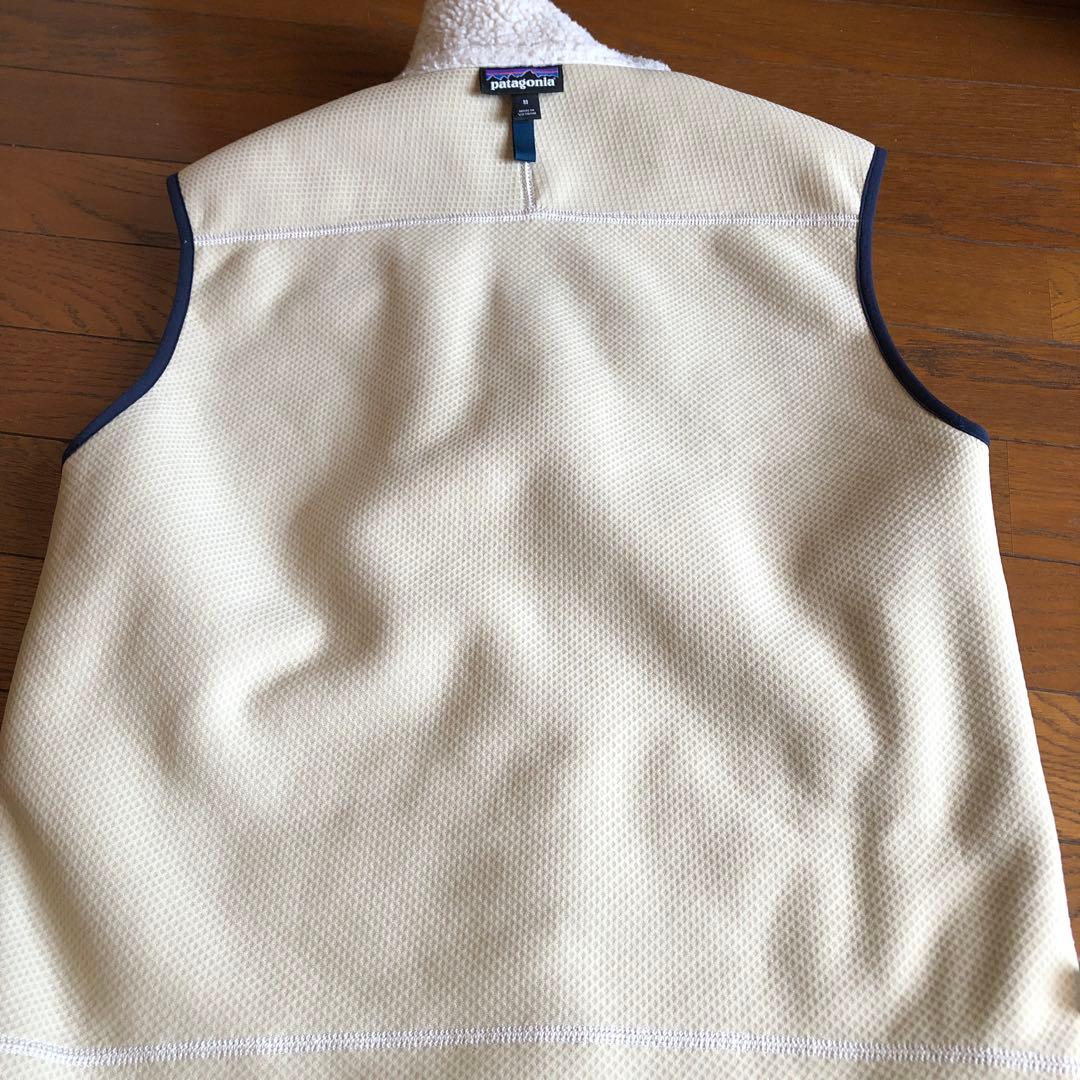 patagonia フリース ベスト M ホワイト/ネイビー【即日発送】