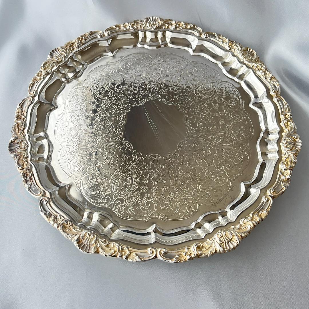 【POOLE】サルヴァ / ギャラリートレー【シルバープレート】31cm