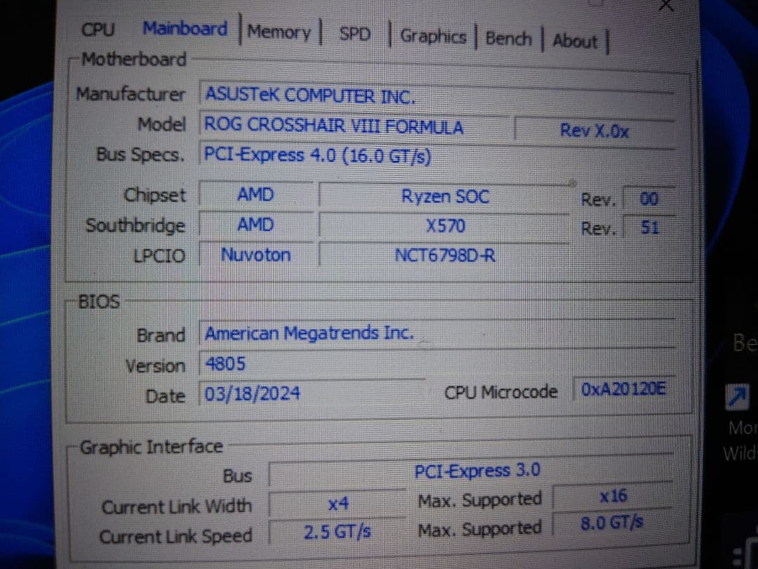 X570 ROG CROSSHAIR VIII FORMULA　 5700X