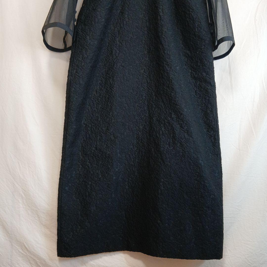 ANDRESD Vラインジャガードドレス ワンピース 結婚式 お呼ばれ