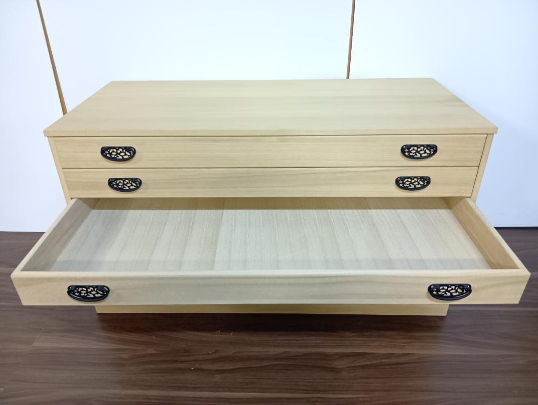 桐たんす　６段　桐天然木・桐化粧合板　とのこ仕上げ　衣装ケース　収納　着物