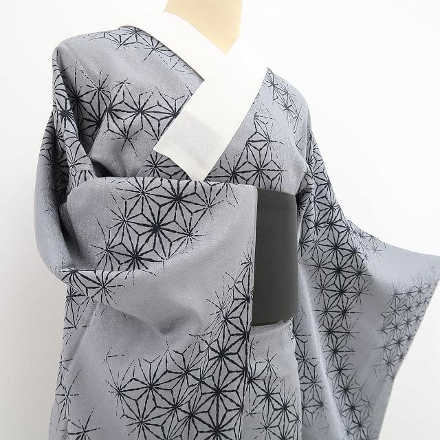 新品 麻の葉 着物 正絹“和に触れて高鳴るこころ”仕付け糸付 長襦袢 5381