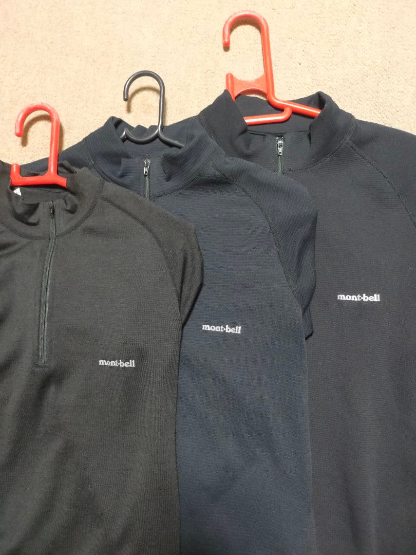 モンベル mont-bell ジオライン スーパーメリノウールのセット ブラック