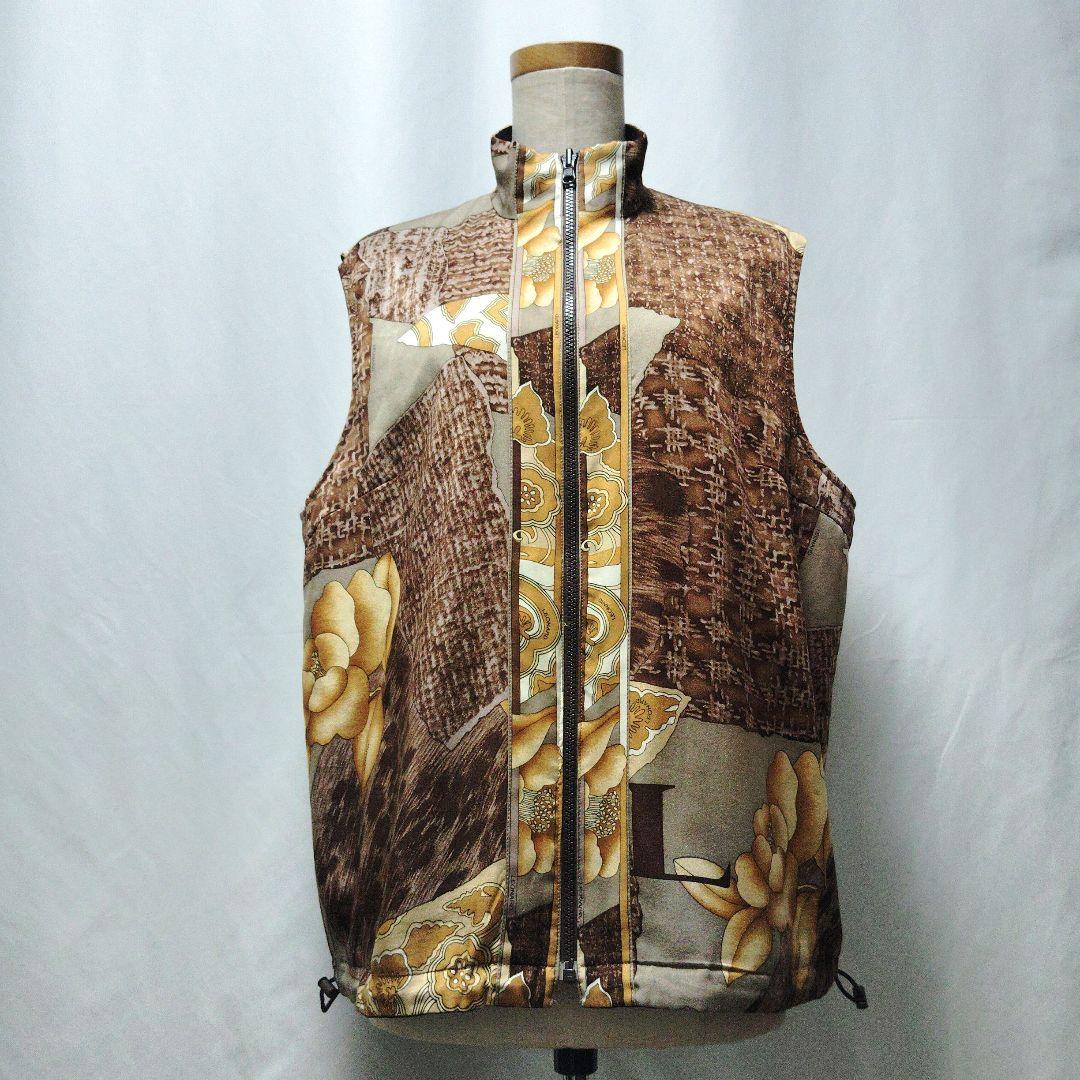 LEONARD　レオナール　花柄リバーシブルベスト　クレイジーパターン　LL