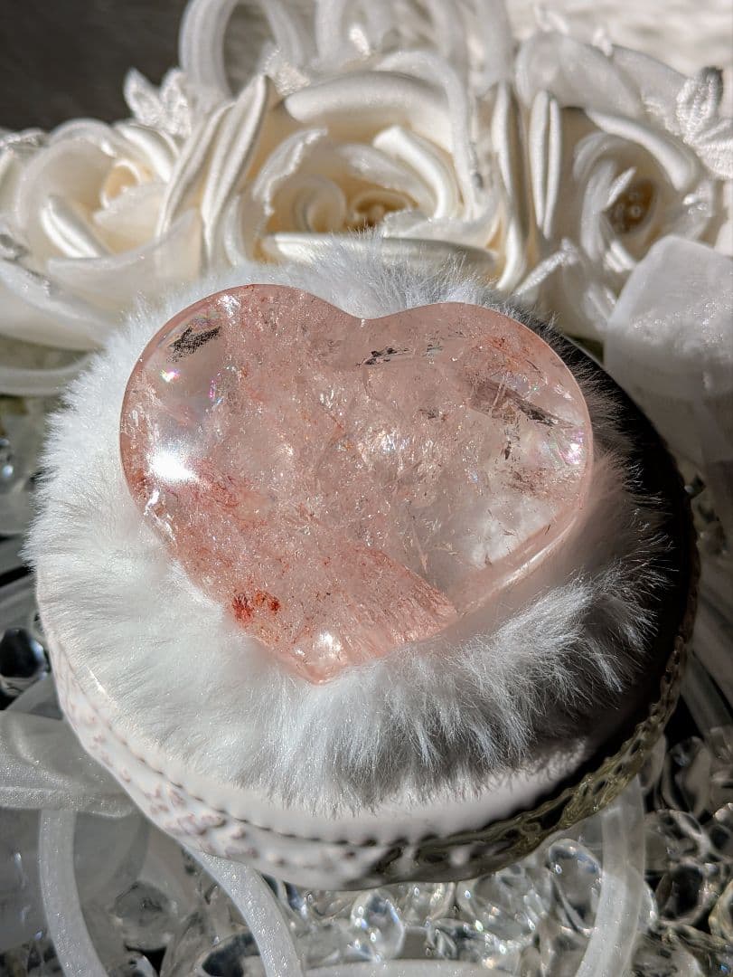 高品質　濃ピンク♡ピンクアゼツライト（通称） ピンククリアクォーツ♡ ハート