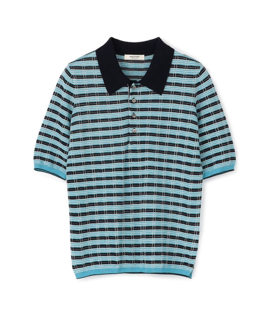 MACPHEE コットンナイロンラメチェック ポロプルオーバー