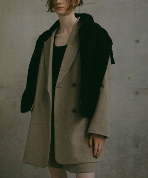 エトレトウキョウ ピークドラペルウールジャケット 秋冬 オーバーサイズ