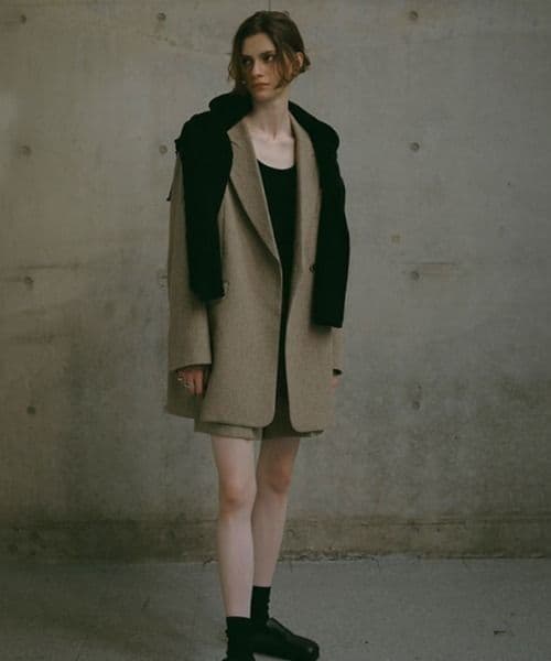 エトレトウキョウ ピークドラペルウールジャケット 秋冬 オーバーサイズ