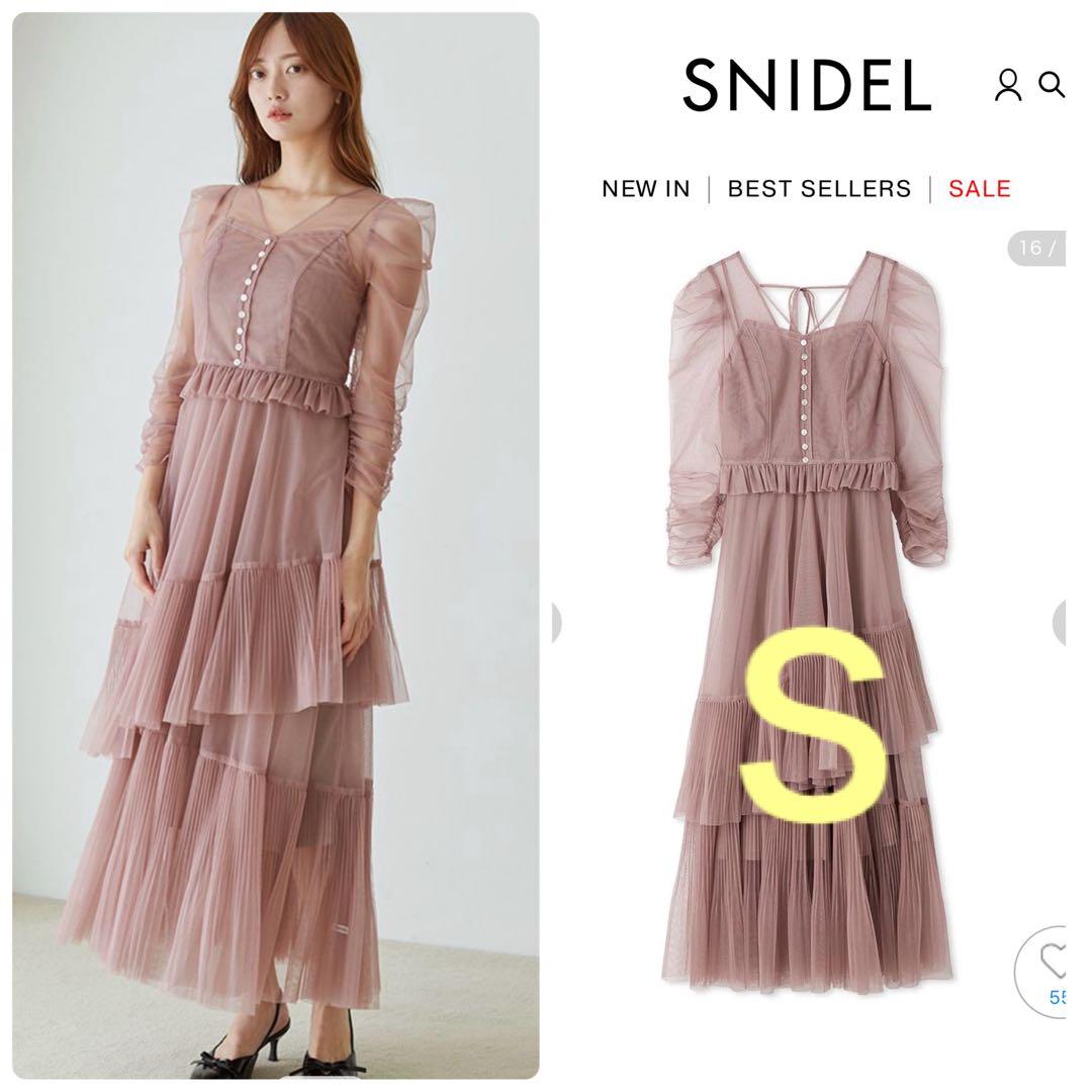 定価以下♥️新作新品✨SNIDEL Sustainableティアードチュールドレス