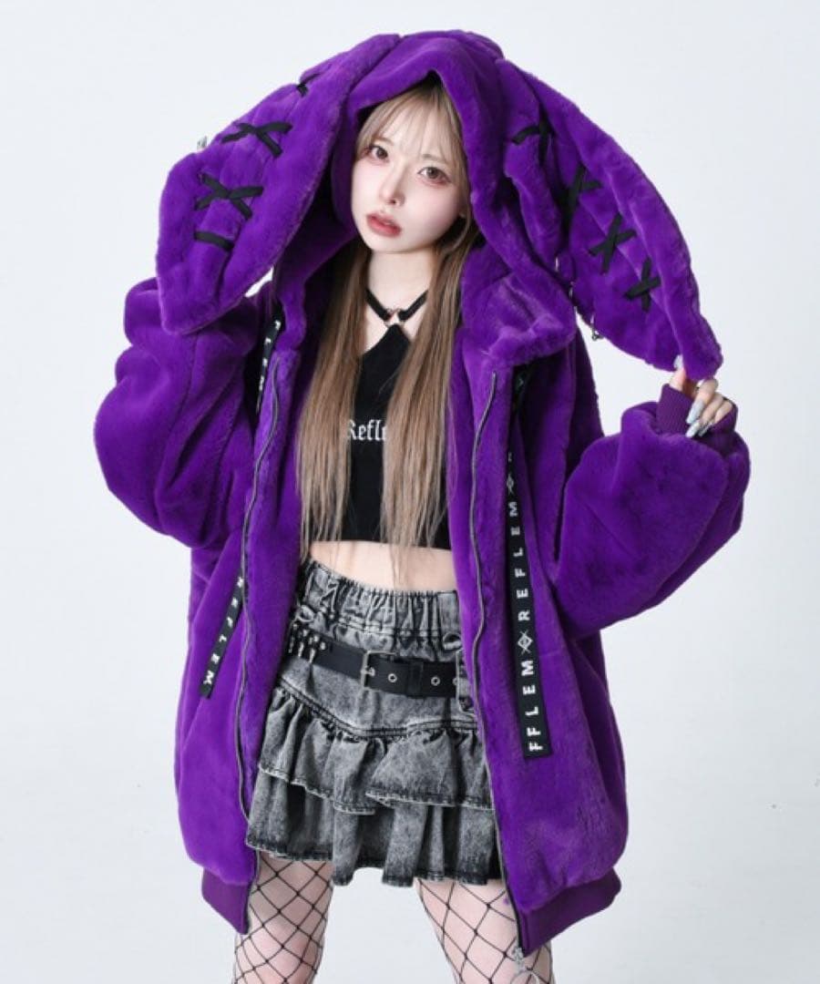 【完売品】REFLEM うさ耳BIGファーパーカー ファーブルゾン レフレム