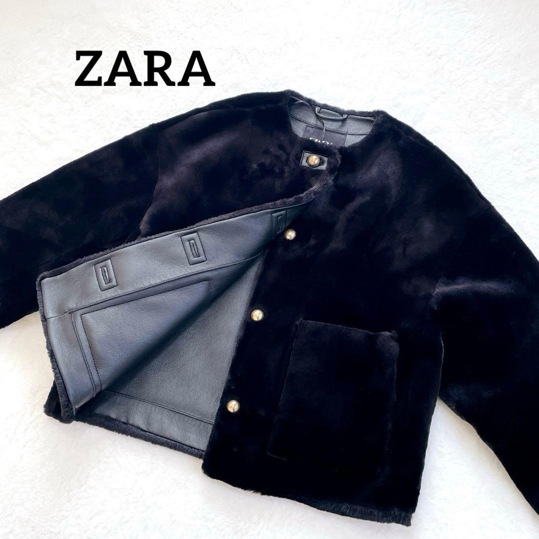 ZARA ザラ　フェイクファージャケット　金ボタン　ZW コレクション