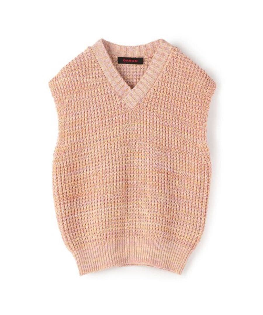 ぴす＊CABaN コットンカシミアVネックニットベスト