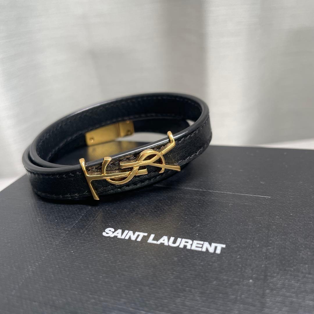 美品 SAINT LAURENT オピウム ダブルラップ ブレスレット