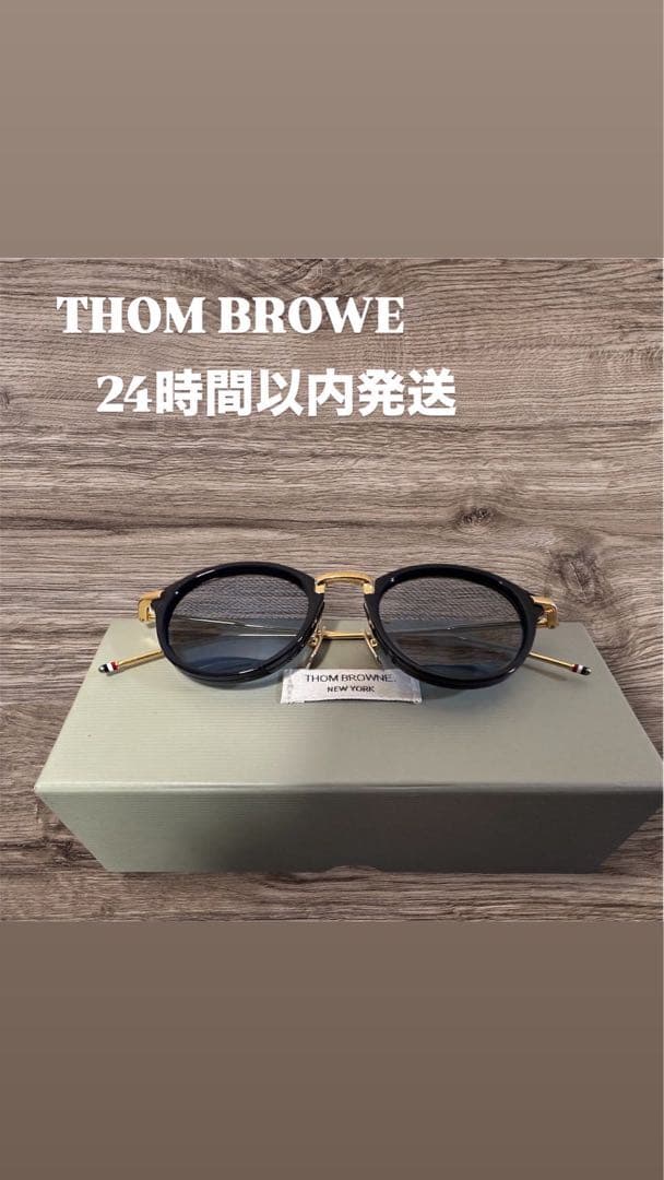 希少　THOM BROWNE TB-011 NAVY×18KGOLD 46サイズ