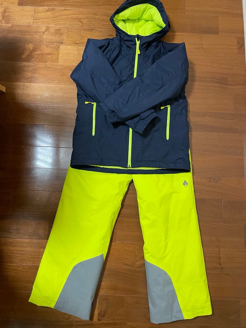 モンベル　パウダーステップジャケット/パンツ　160サイズ　ネイビー/イエロー