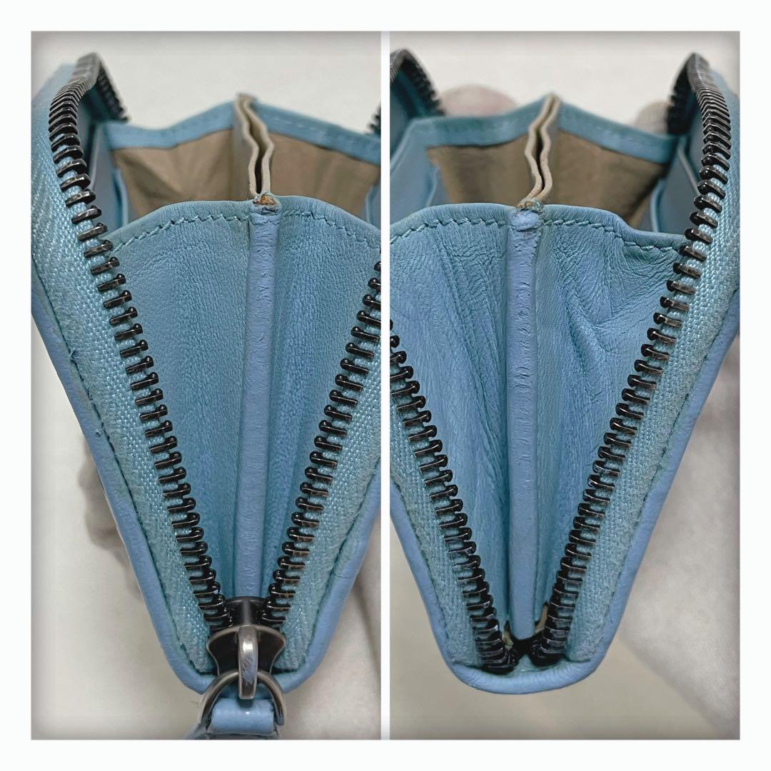 お値下げ‼️ 美品 ボッテガヴェネタ イントレチャート コンパクト 財布 ブルー系