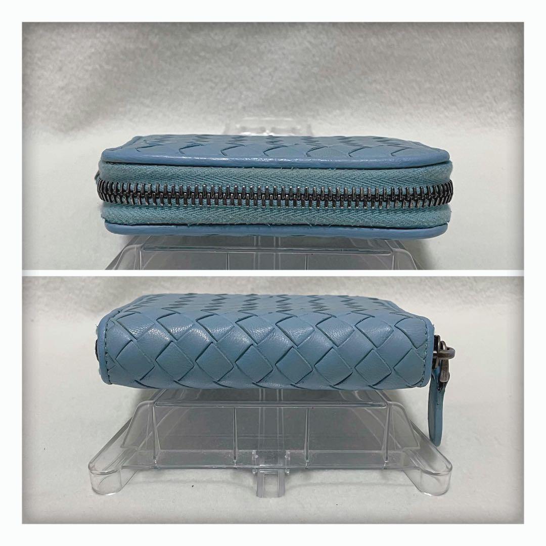 お値下げ‼️ 美品 ボッテガヴェネタ イントレチャート コンパクト 財布 ブルー系